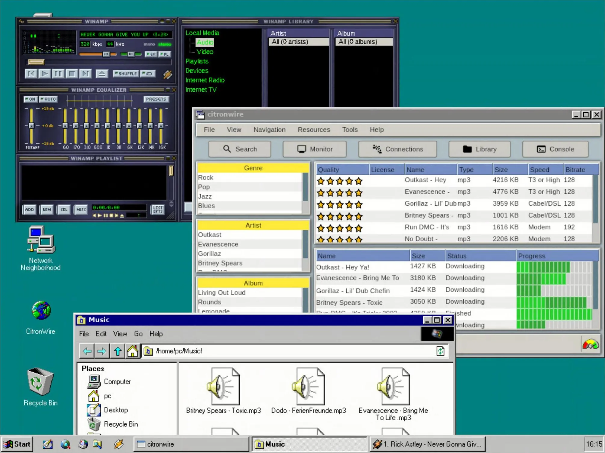 Demo Image of the W95 Desktop
